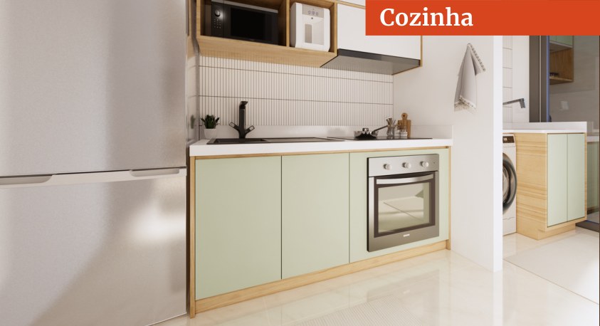 Cozinha do apartamento decorado do Atlanta Residencial