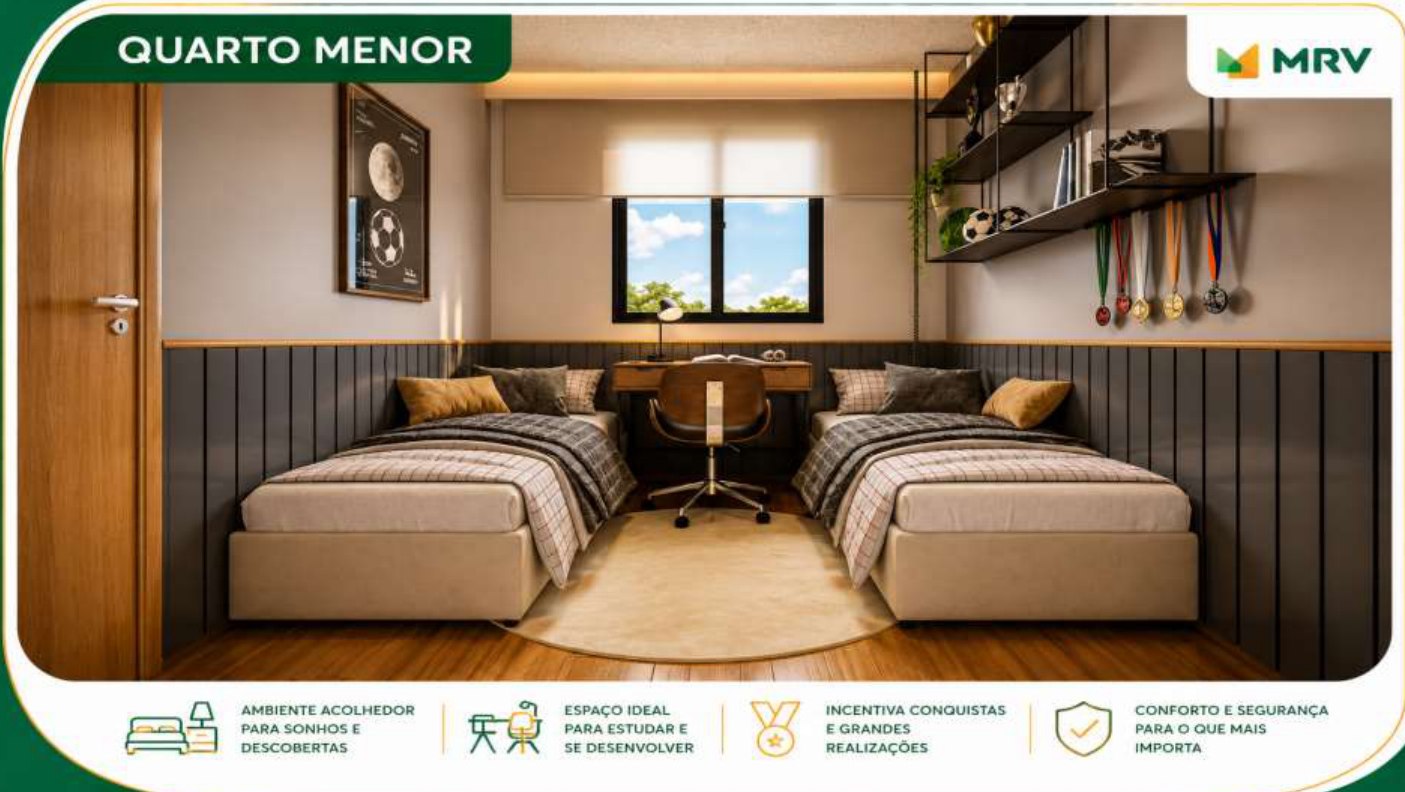 Quarto menor do Residencial Lago de Davos