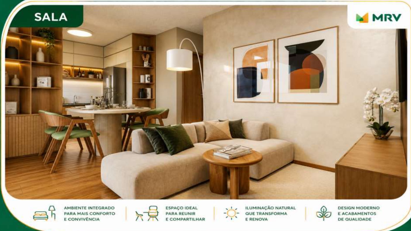 Sala integrada do Residencial Lago de Davos