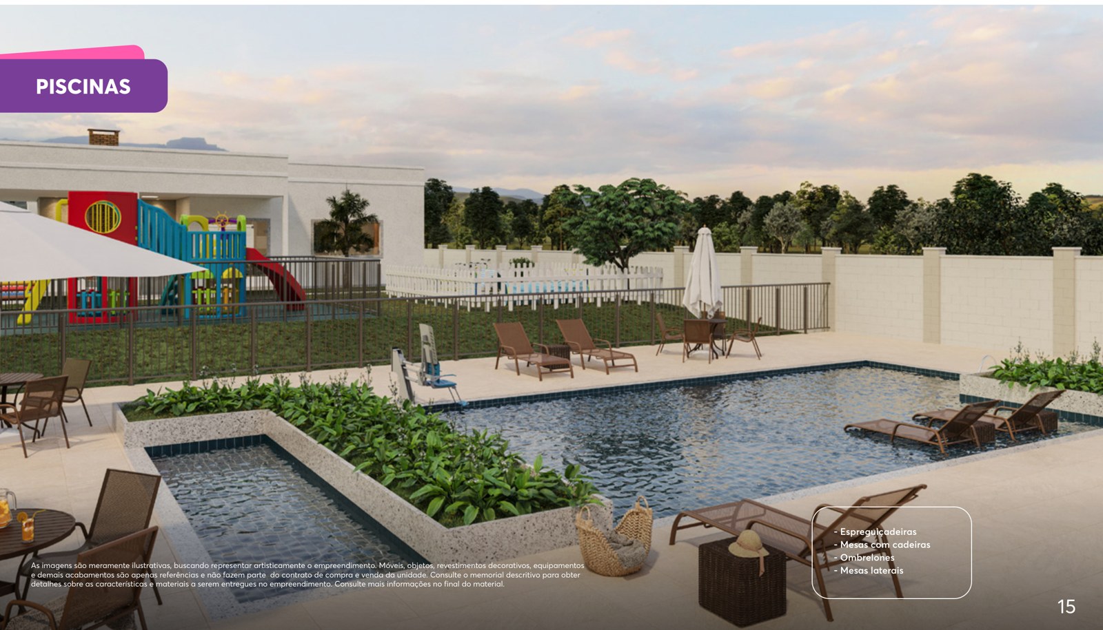 Piscina adulto e infantil do Residencial Scarpone
