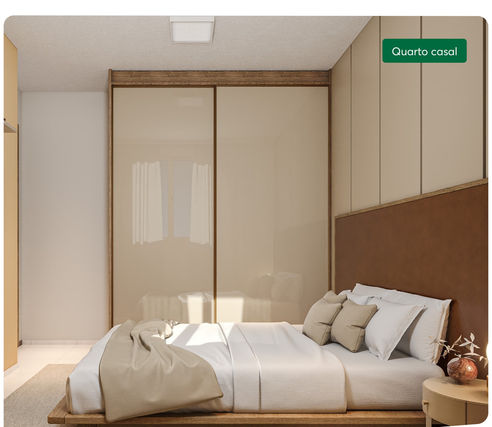 Quarto casal do Residencial Solar dos Eucaliptos