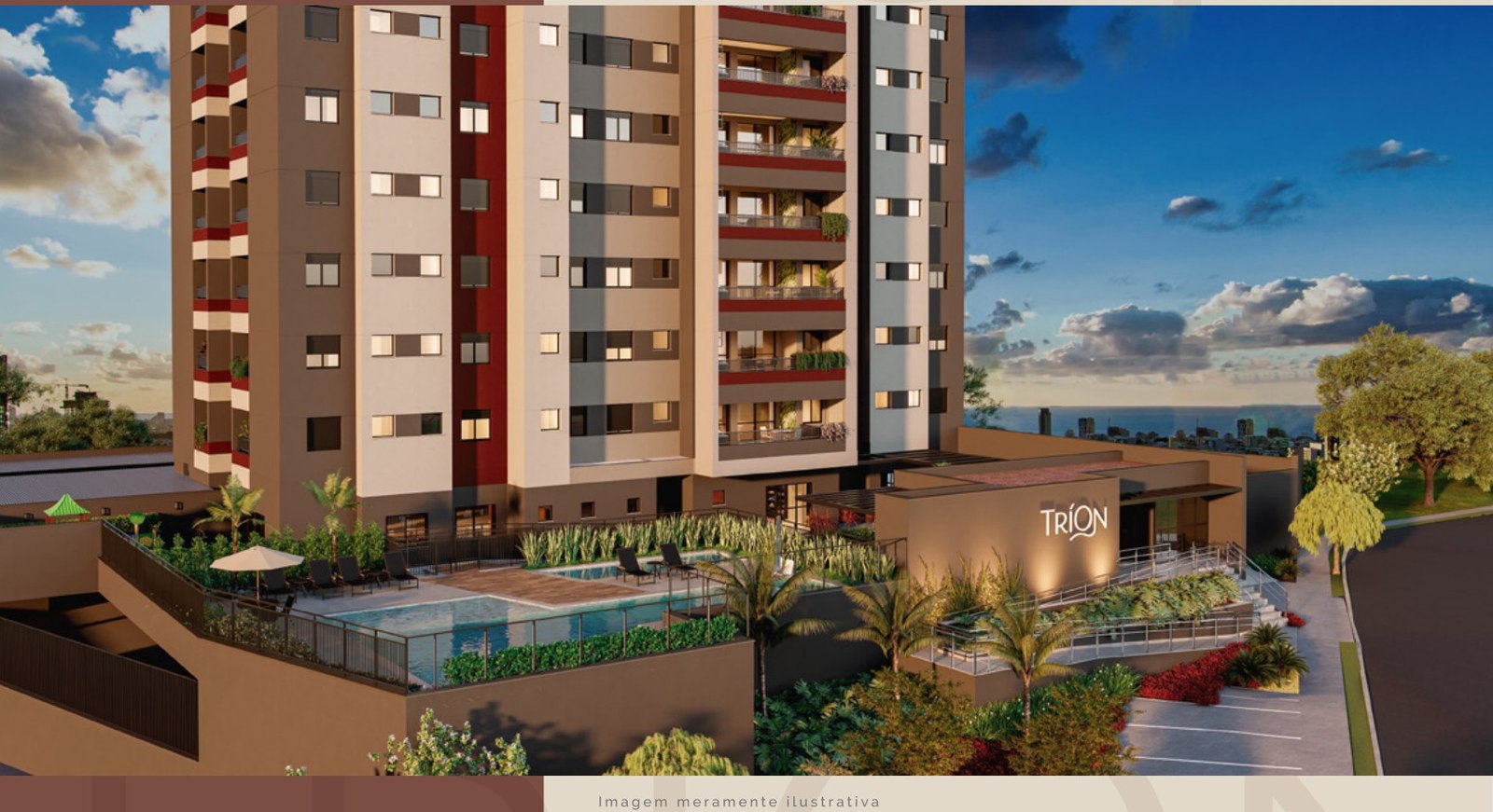 Fachada e complexo de lazer do Tríon